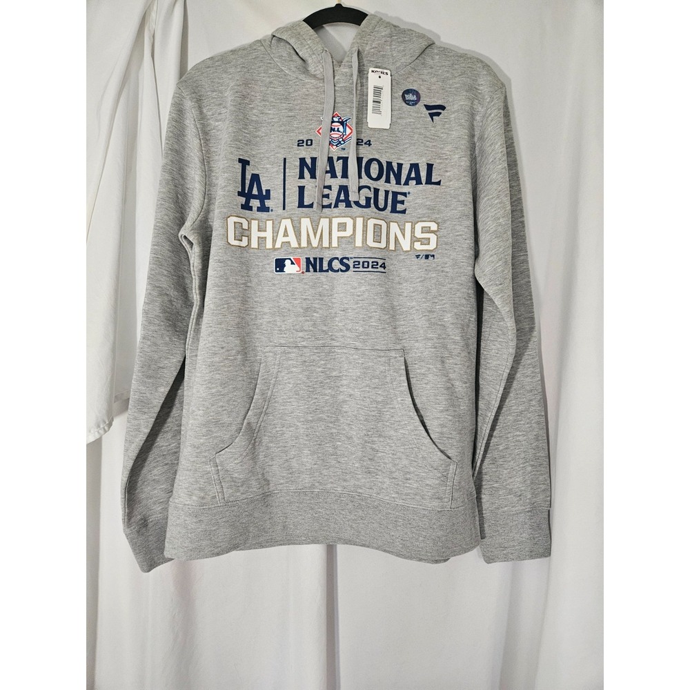 Fanatics LA Los Angeles Dodgers 2024 Champions Gray Baseball Hoodie‎ Men's Sz: M